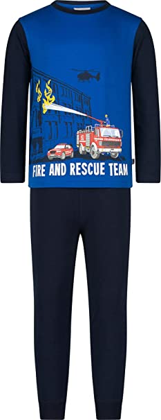 Jungen Schlafanzug Pyjama Print Fire 25162790 Blau