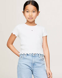 Mädchen T-Shirt Essential Rib Top KG0KG08138 White