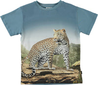 Jungen T-Shirt Rasmus Mountain Leopard Blau