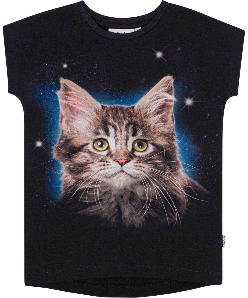 T-Shirt Ragnhilde Space Cat Schwarz