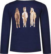 Mädchen T-Shirt Horses 35113865 Navy