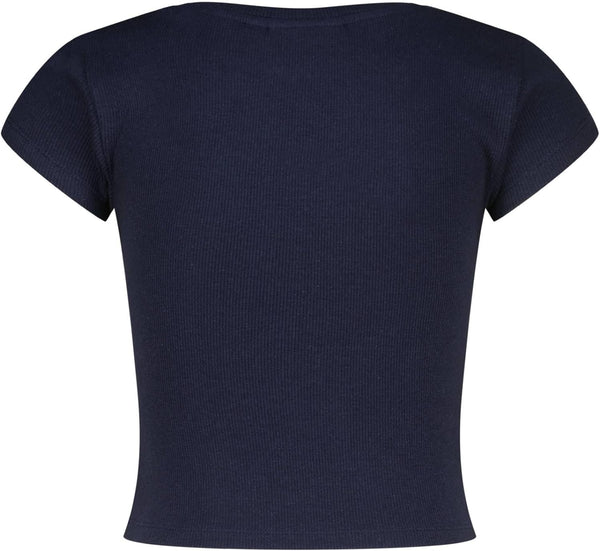Mädchen T-Shirt Basic Crop Tee Sorbet Blau