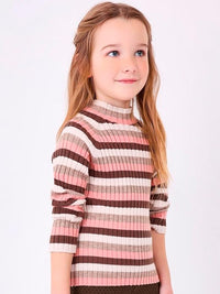 Mädchen Pullover Sweater 4002 Rosa Gestreift