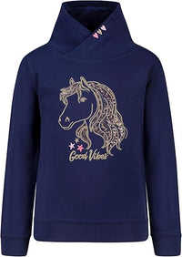 Mädchen Pullover Hoodie Sequins Horse 5452011863 Blau