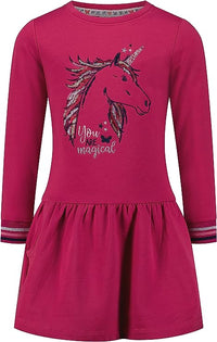 Mädchen Kleid Dress Unicorn EMB Sequins 35131890 Cranberry