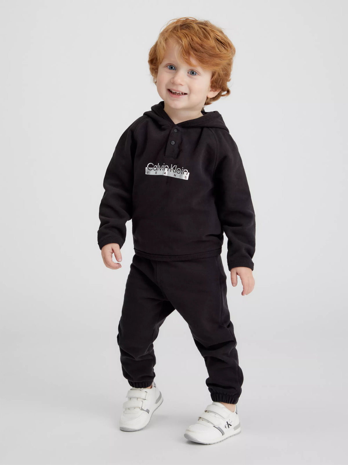 Jungen Zweiteiler Baby Metallic Hero Logo Hoodie Set IN0IN00143 Black