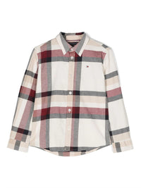 Jungen Hilfiger Global Stripe Check Shirt Hemd KB0KB08309 Red White Navy