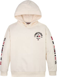 Jungen Hilfiger Flags Embroidered Hoodie KB0KB09379 Creme