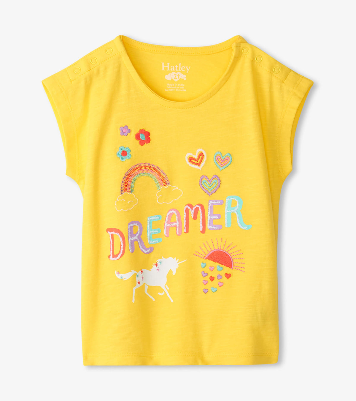 Baby Mädchen T-Shirt Dreamer Snap Up Tee Gelb