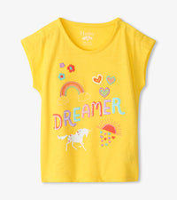 Baby Mädchen T-Shirt Dreamer Snap Up Tee Gelb