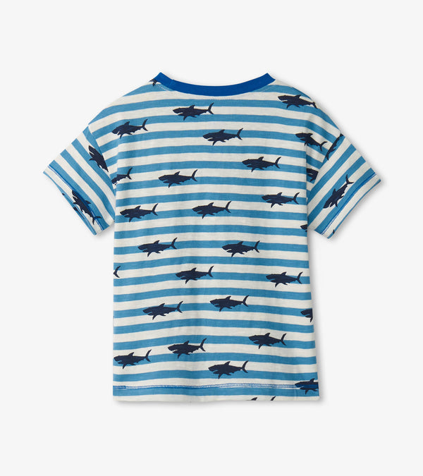Baby Jungen T-Shirt Shark Stripes Slouchy Tee