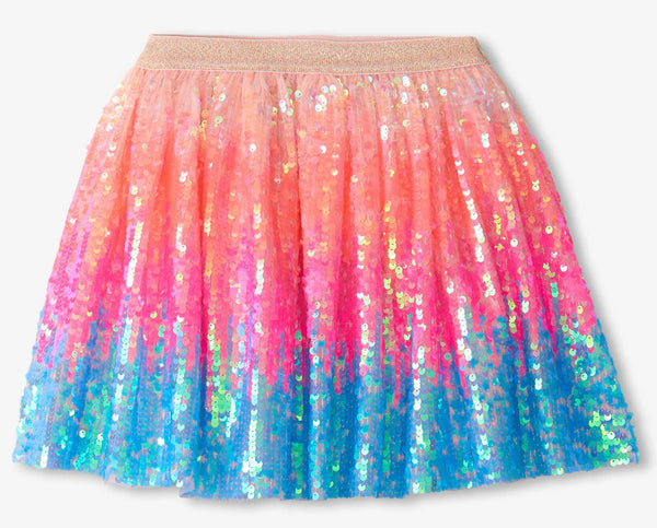Mädchen Rock Happy Sparkly Sequin Tulle Skirt Bunt