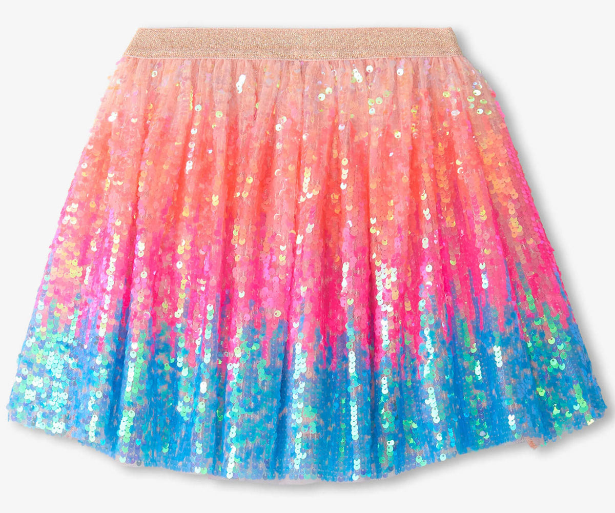 Mädchen Rock Happy Sparkly Sequin Tulle Skirt Bunt