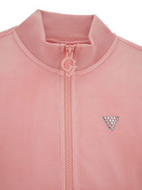 Mädchen Zip Hoodie Sweatjacke J4RQ22 KBXI2 Velour Rosa