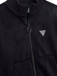 Mädchen Zip Hoodie Sweatjacke J4RQ22 KBXI2 Velour Schwarz