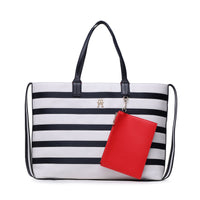Iconic Tommy Tote Stripes AW0AW14762 Weiss Blau