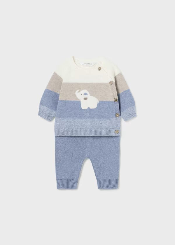 Baby Set Strickpullover Sweater Hose 2518 Azure