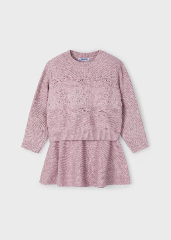 Mädchen Set Sweater Rock 4935 Rosa