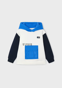 Jungen Pullover Hoodie 4457 Colorblock Blau