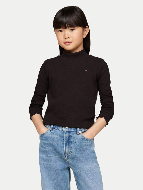 Mädchen Mock Neck Rib Top KG0KG08174 Black