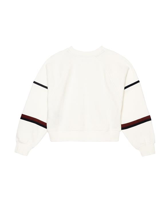 Mädchen Global Stripe Waffle Sweatshirt Pullover KG0KG07379 Ancient White