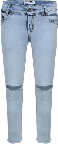 Mädchen 1211-1302 Girls Jeans High Waist Blue Bleached