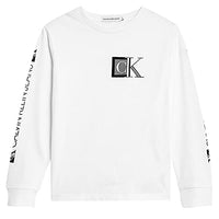 Jungen Longsleeve Block Monogram LS T-Shirt IB0IB01001 Weiss