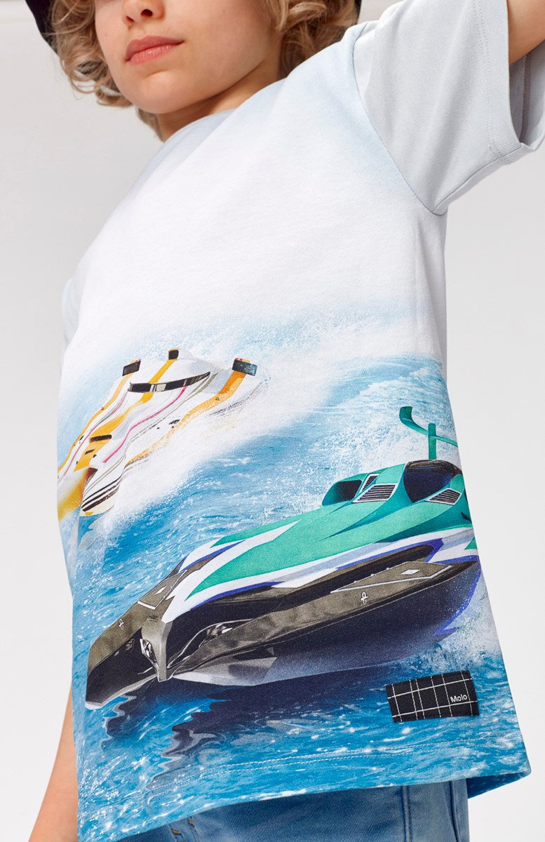 Jungen T-Shirt Raveno Boat Racing Blau