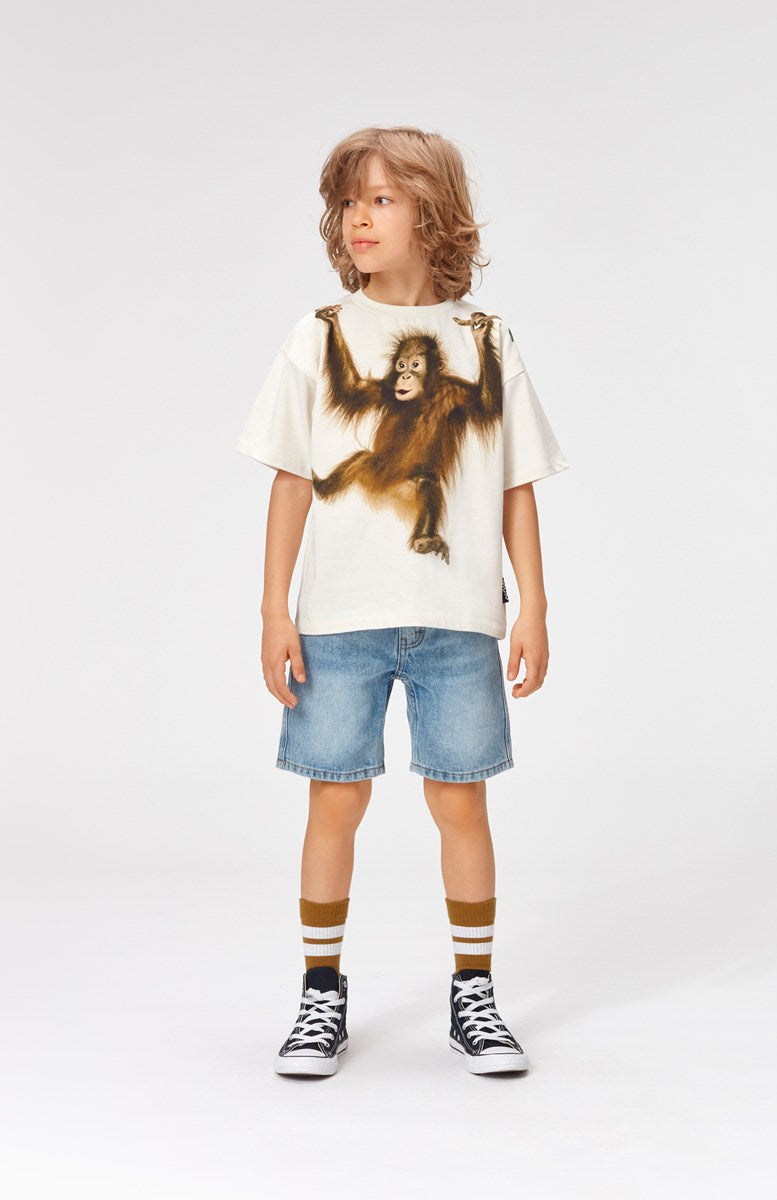 Jungen T-Shirt Rillo Palmtree Monkey Beige