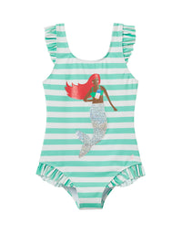 Mädchen Badeanzug Splash Green Stripe 215989