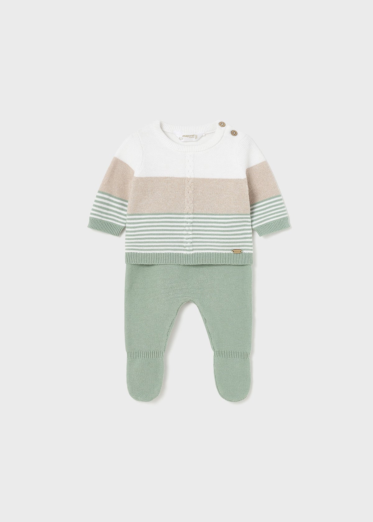 Baby Set Strickpullover Sweater Hose 1507 Aqua