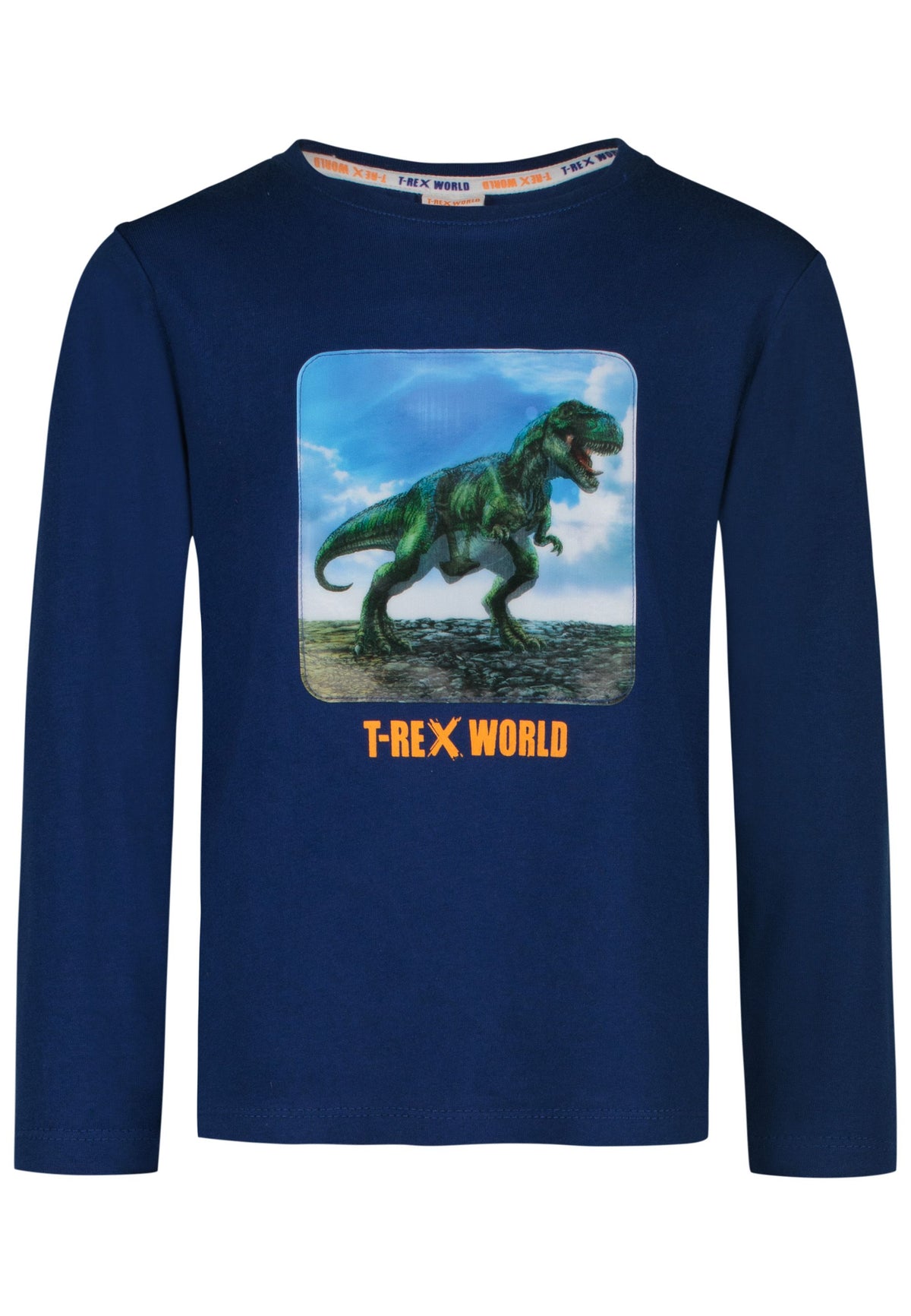 Jungen Langarm Shirt Hologram Print T-Rex 25813705 Navy
