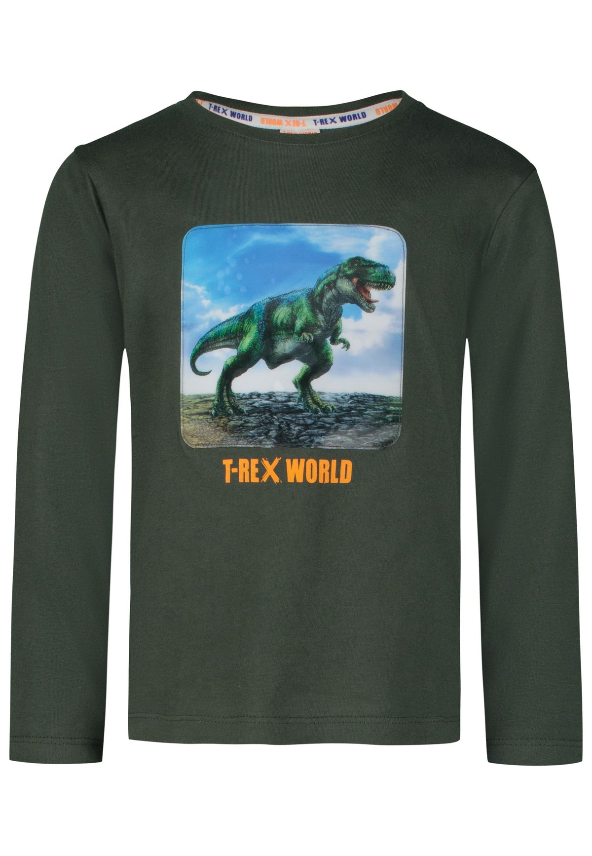 Jungen Langarm Shirt Hologram Print T-Rex 25813705 Green