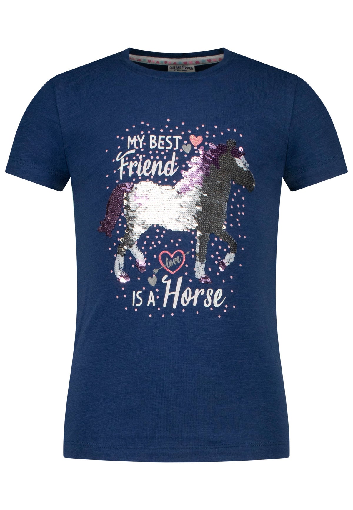 Mädchen T-Shirt Horse Sequins 33112836 Ink Blue