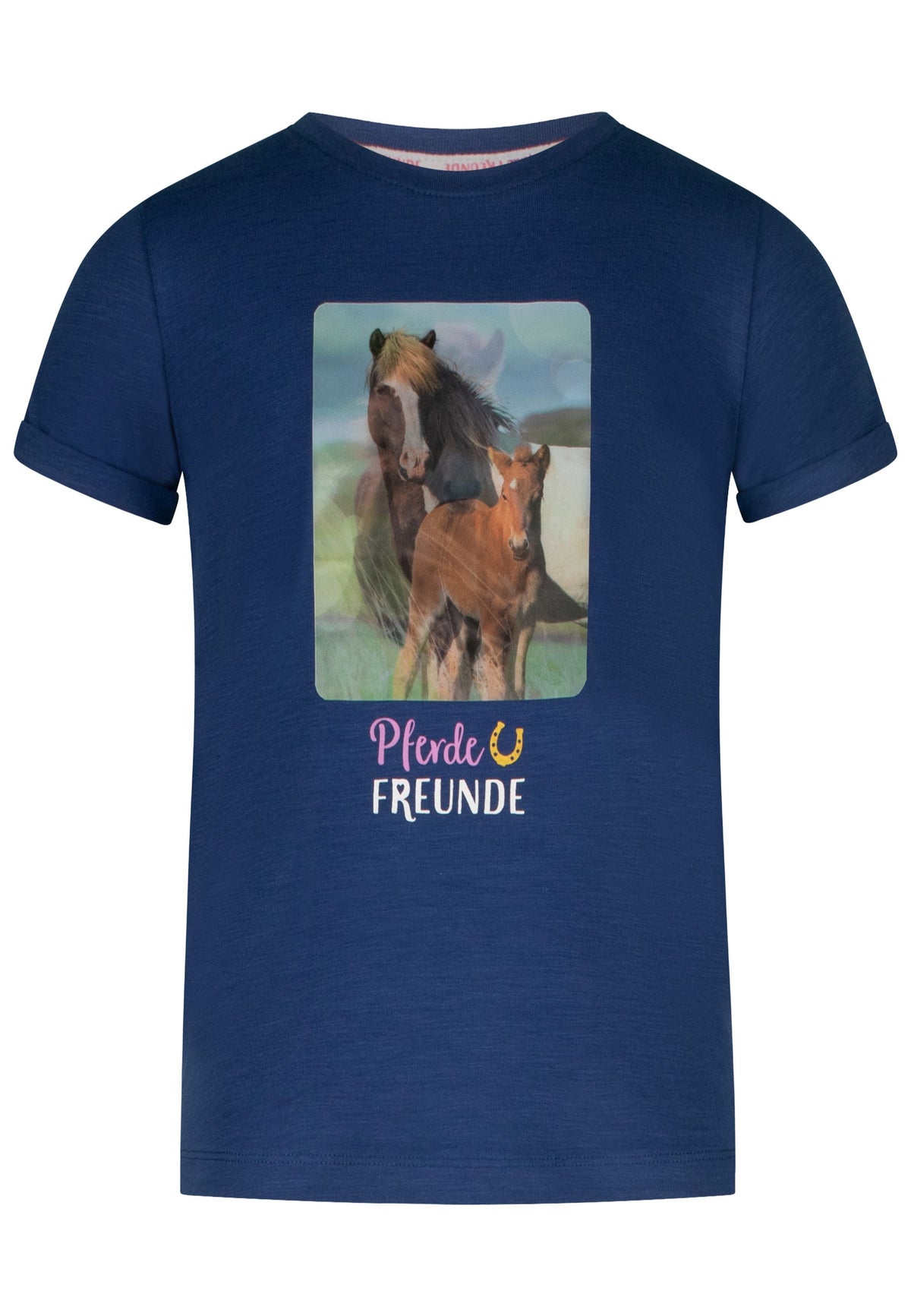 Mädchen T-Shirt 33812823 Hologram Print Horses Blue