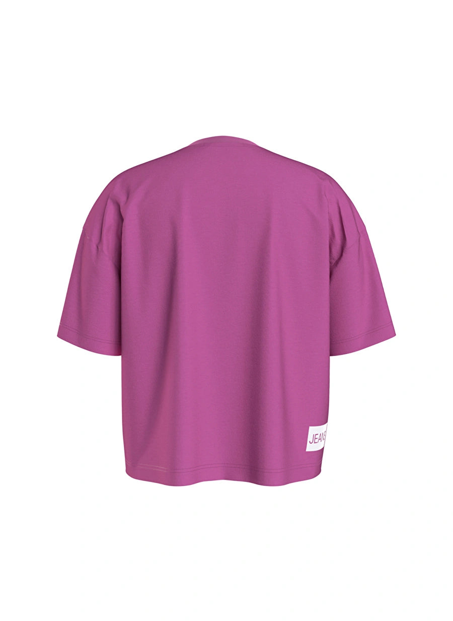Mädchen T-Shirt Instutitonal Logo Boxy IG0IG01064 Lucky Pink