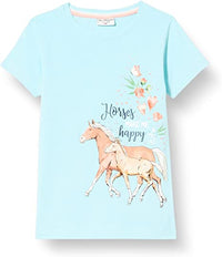 Jungen T-Shirt 23112870 Glitter Horses 23112870 Cyan