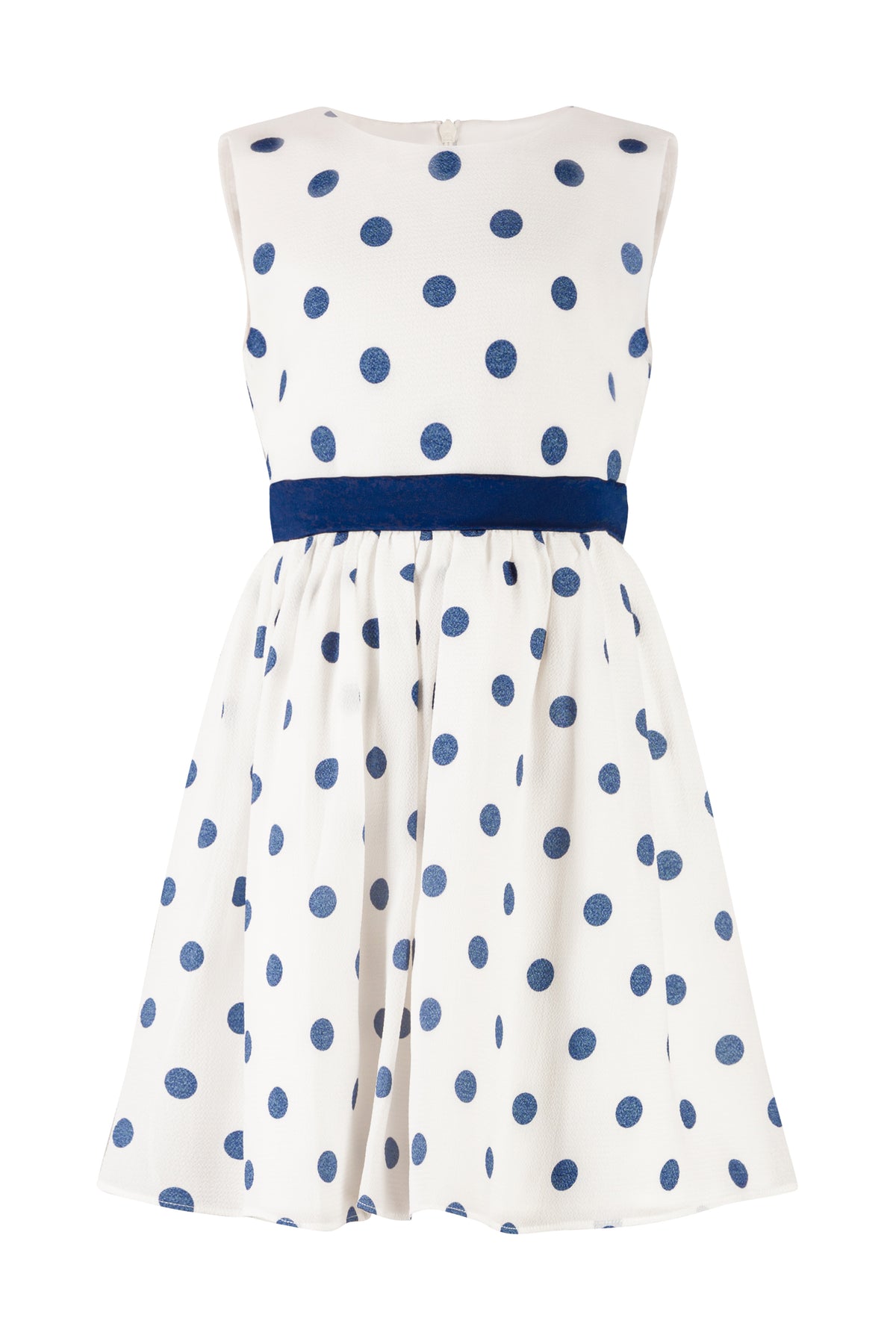 Mädchen Kleid Weiß Blau Punkte 524145 Navy