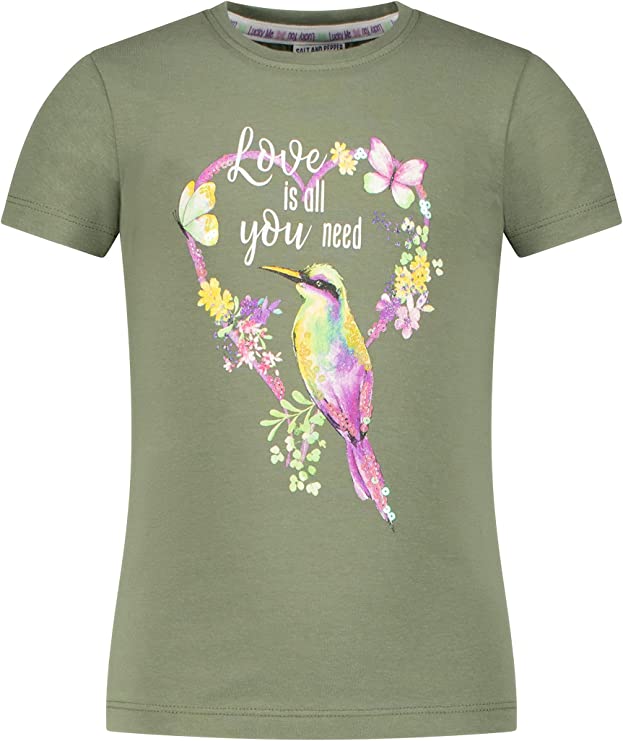 Mädchen T-Shirt Bird Print 33112856 Grün