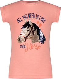 Mädchen T-Shirt 33112888 Horse Sequins Melon