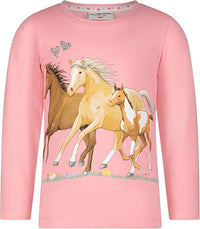 Mädchen T-Shirt Horses Print 33113831 Pink