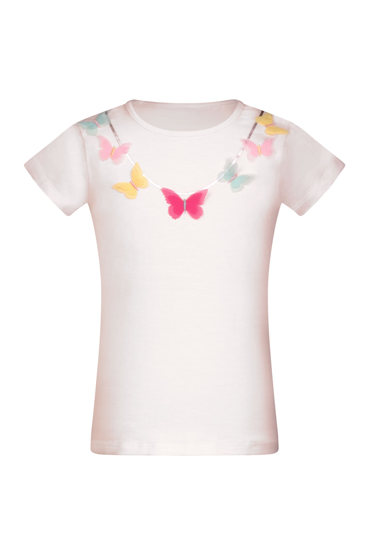 Mädchen T-Shirt Schmetterlinge Weiss 731303