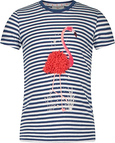 Mädchen T-Shirt 33812883 Stripes Flamingo Ink Blue