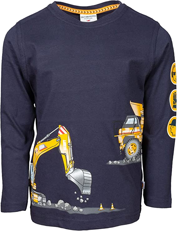 Jungen Langarm Shirt Print Digger + Truck 25113743 Navy