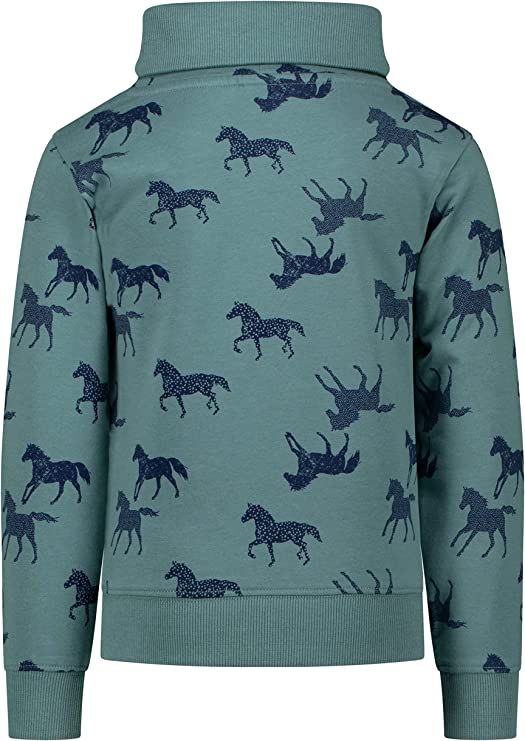 Mädchen Pullover Sweatshirt 25111850 AOP Horses Jade Green