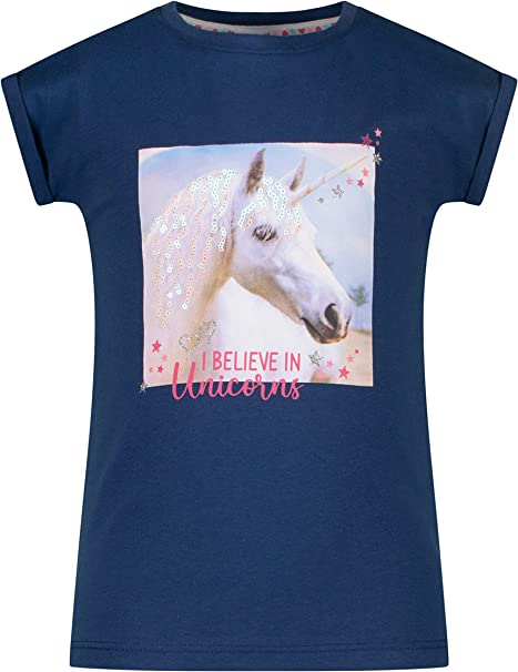 Mädchen T-Shirt Horse Sequins 33112834 Ink Blue