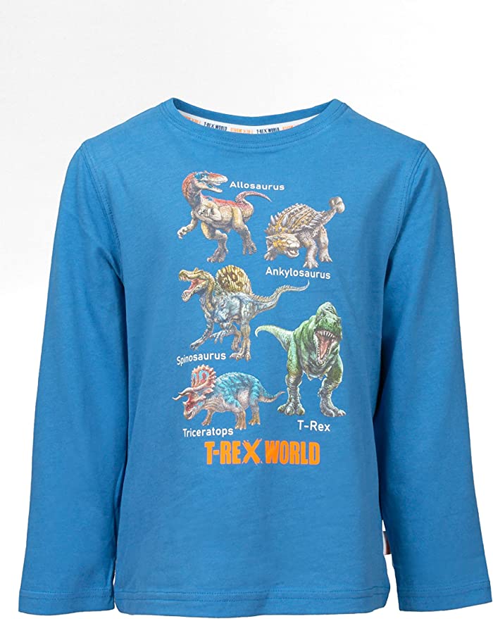 Jungen Langarm Shirt Print Dinosaurs T-Rex 25813704 Blau