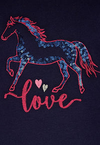 Mädchen Pullover Sweatshirt 25111852 Sweat Love Horse Navy