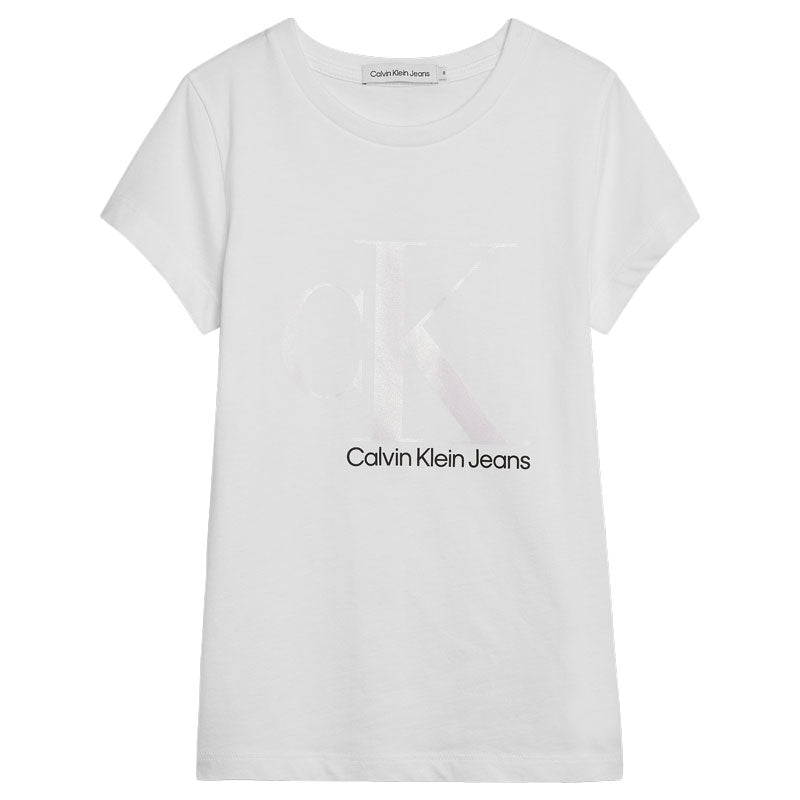 Mädchen Monogram CK T-Shirt IG0IG01348 Bright White