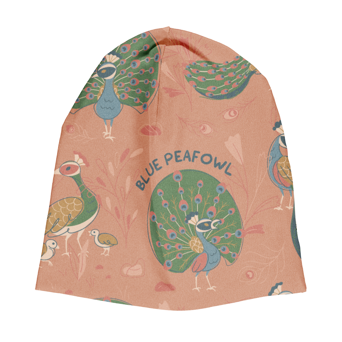 Sommermütze Beanie Hat Peafowl Parade Apricot